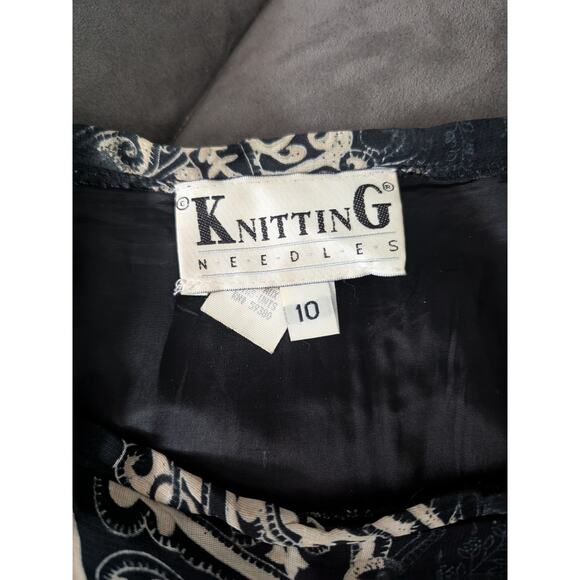 Vintage Knitting Needles Paisley Print skirt - Picture 2 of 2